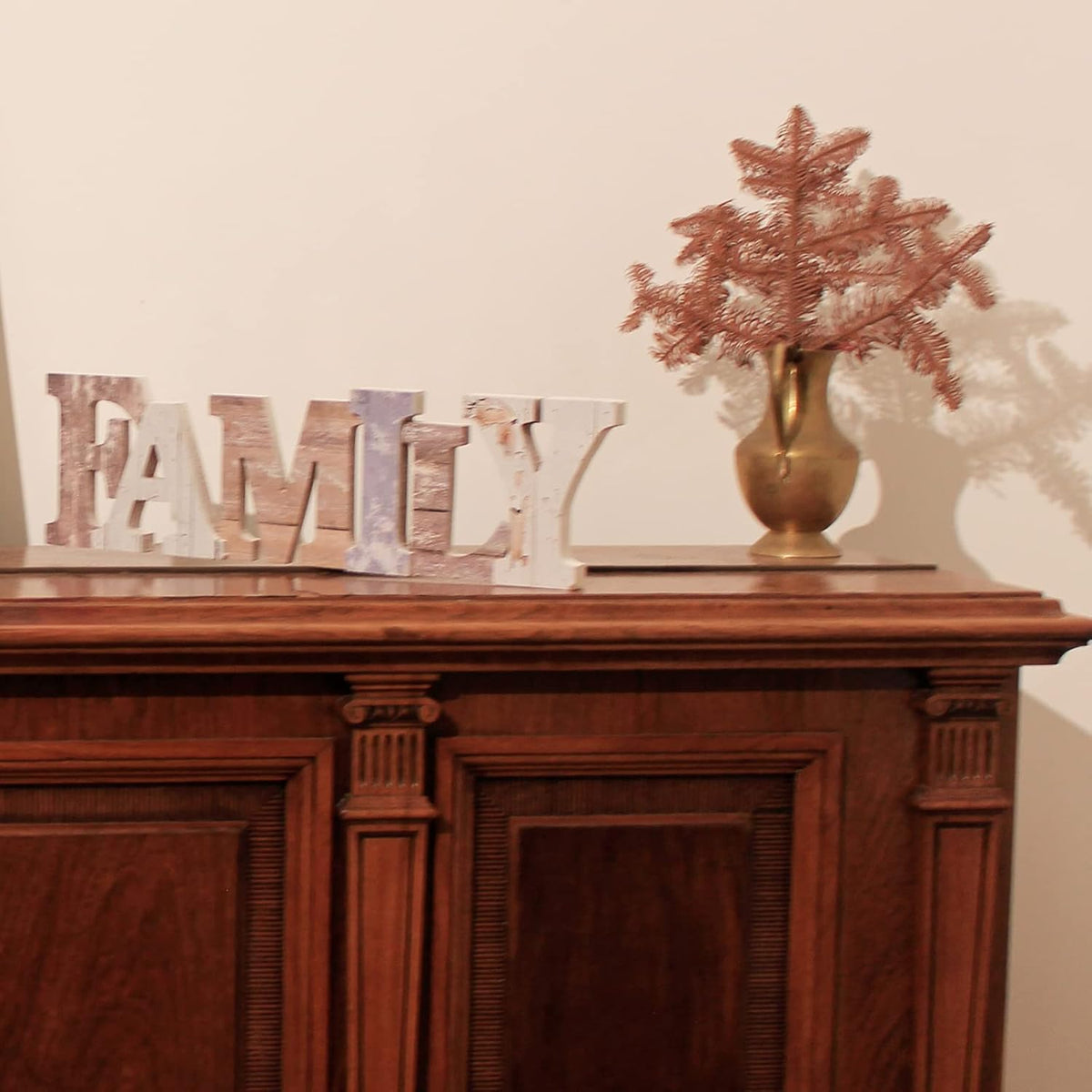 Wood Family Sign, Decorative Art Wall Mount, Free Standing Wooden Word Table Signs for Home Decor (Other)