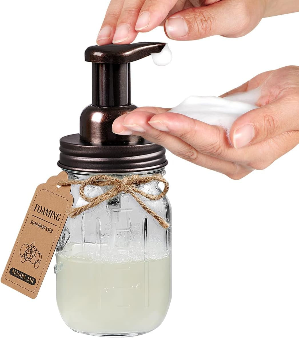 Mason Jar Bathroom Accessories Set, 4Pcs Glass Rustic Bathroom Set