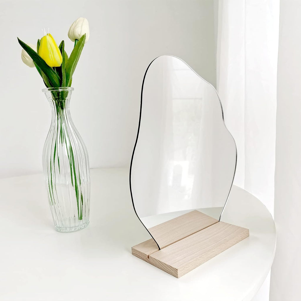 Preppy Room Decor Asymmetrical Cloud Mirror for Desk