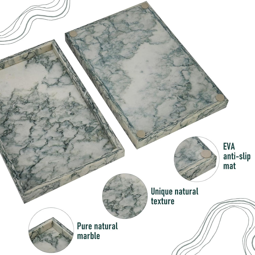 Marble Bathroom Tray,Pure Natural Vanity Tray
