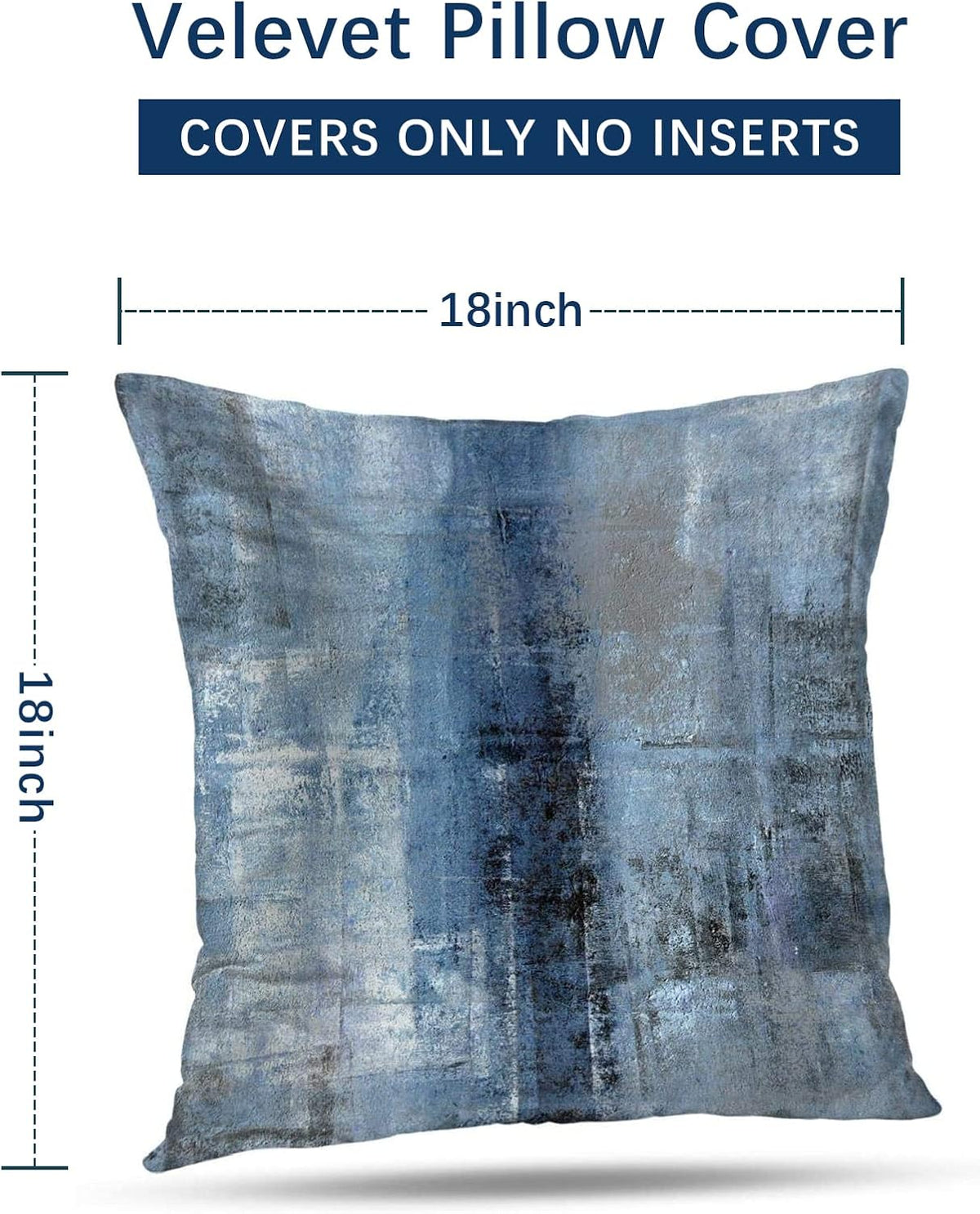 Blue Throw Pillow Cover,Pack of 4 Soft Velvet Decorative Cushion Cover for Sofa Bedroom Living Room (18X18 Inch,Blue)