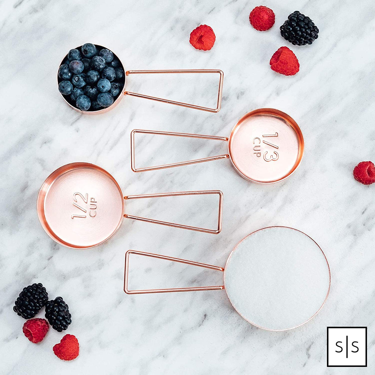 Copper Measuring Cups and Spoons Set, 8-Piece