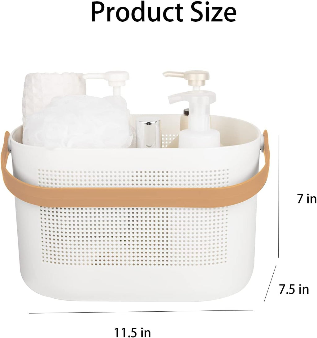 Plastic Portable Shower Caddy Basket, Storage Organizer with Handle, Yellow
