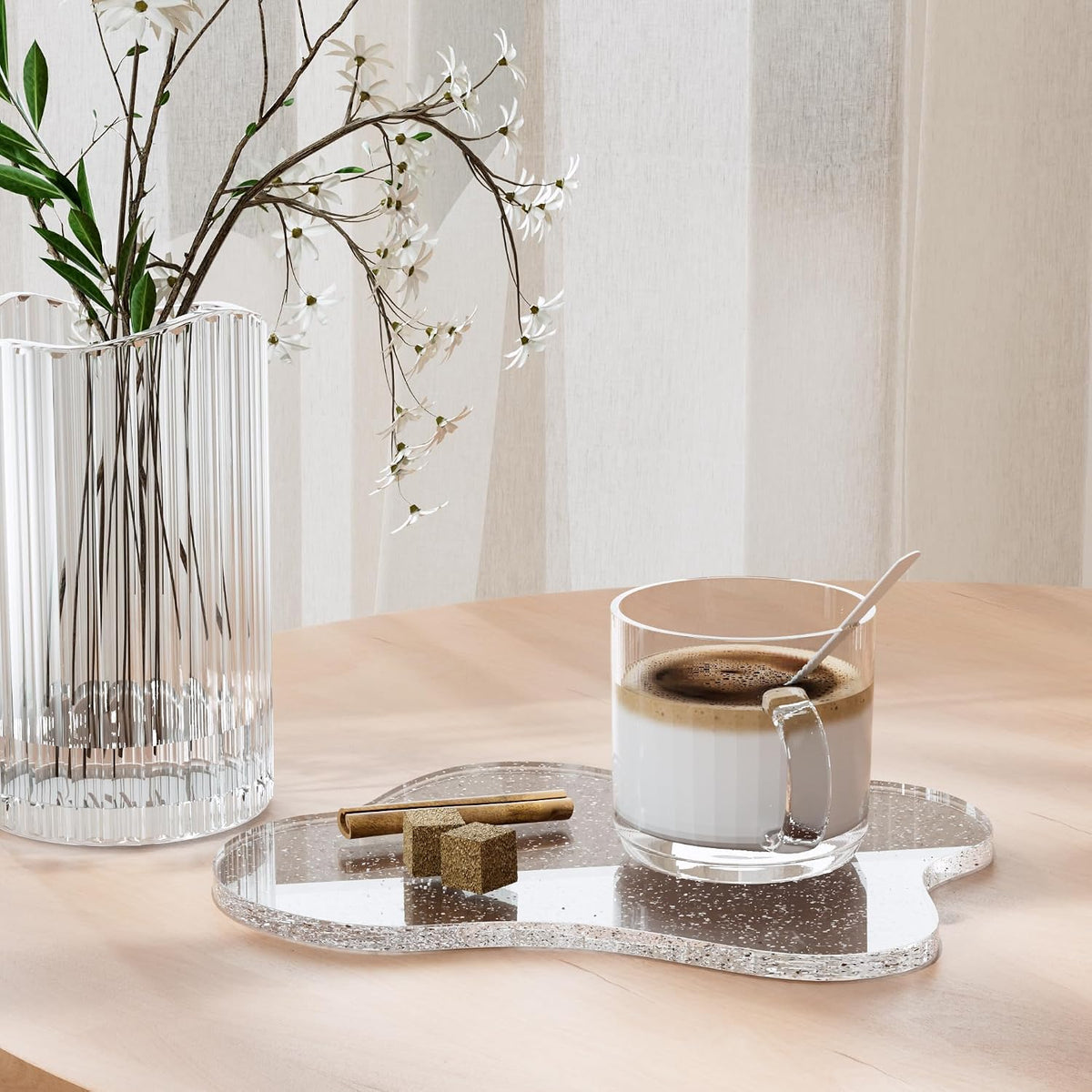 Acrylic Coaster Decorative Plates, Irregular Bar Drink Coaster,Perfect for Tabletop Protection and Accessories Display.