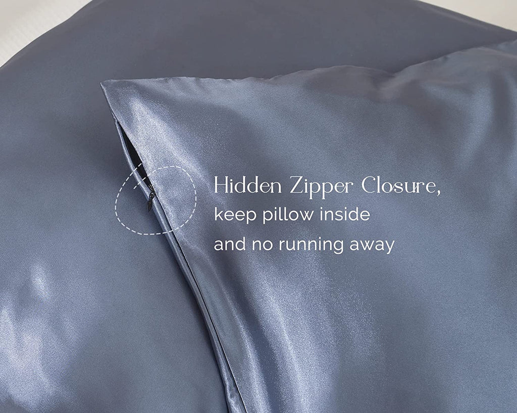2 Pack Satin Pillowcase, for Hair and Skin with Zipper