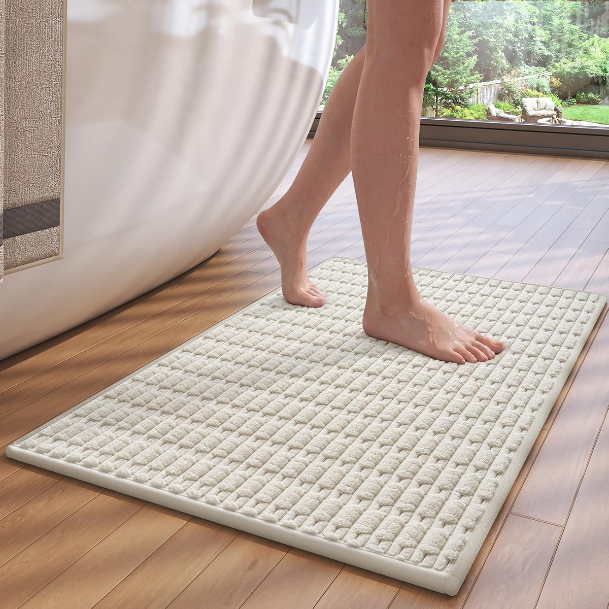 Bath Mat Super Soft Absorbent Bathroom Rugs 16"X24",Beige