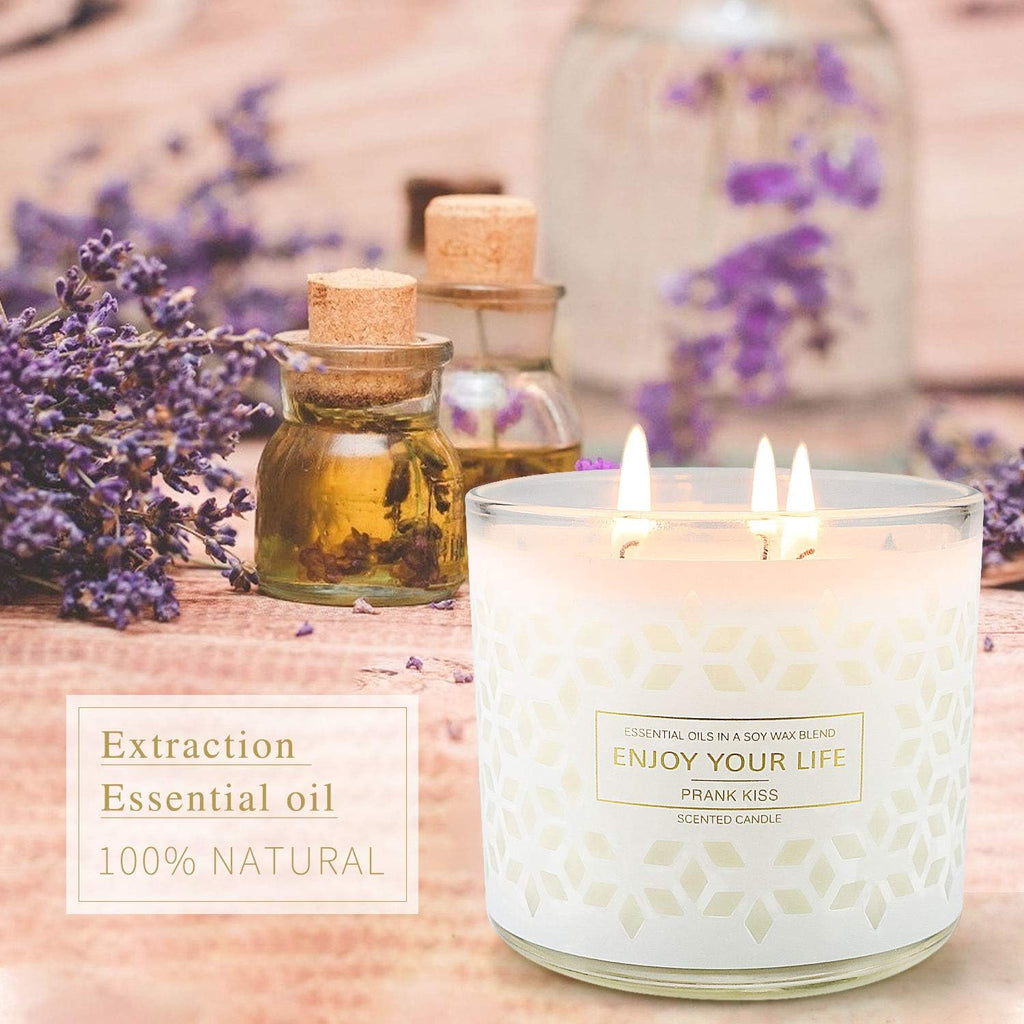 Scented Jar Candles for Home,3 Wick Aromatherapy Large Candles,250 Hours 29 Oz Soy Wax Lavender Stress Relief Candles Mother'S Day Birthday Gifts for Women|Lavender|Berry| Candle