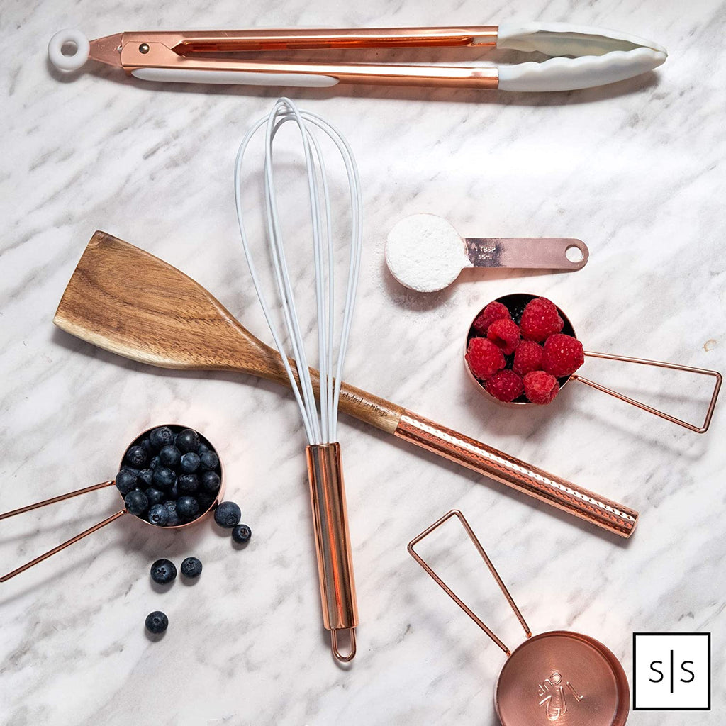 Copper Measuring Cups and Spoons Set, 8-Piece