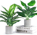 2 Pack 16" Fake Plants Sage Green for Bathroom Decor