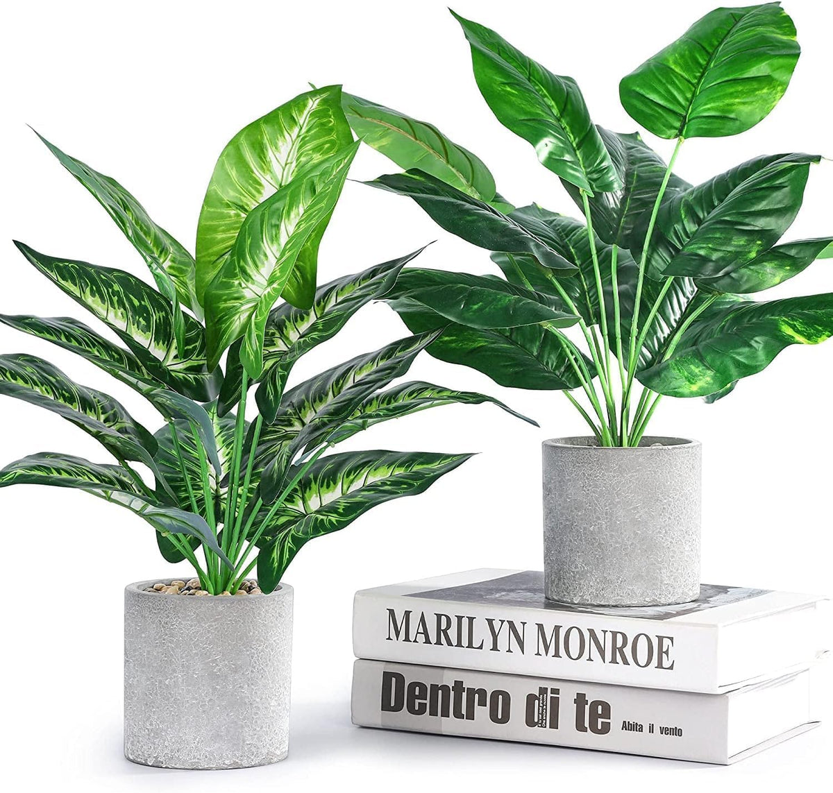 2 Pack 16" Fake Plants Sage Green for Bathroom Decor