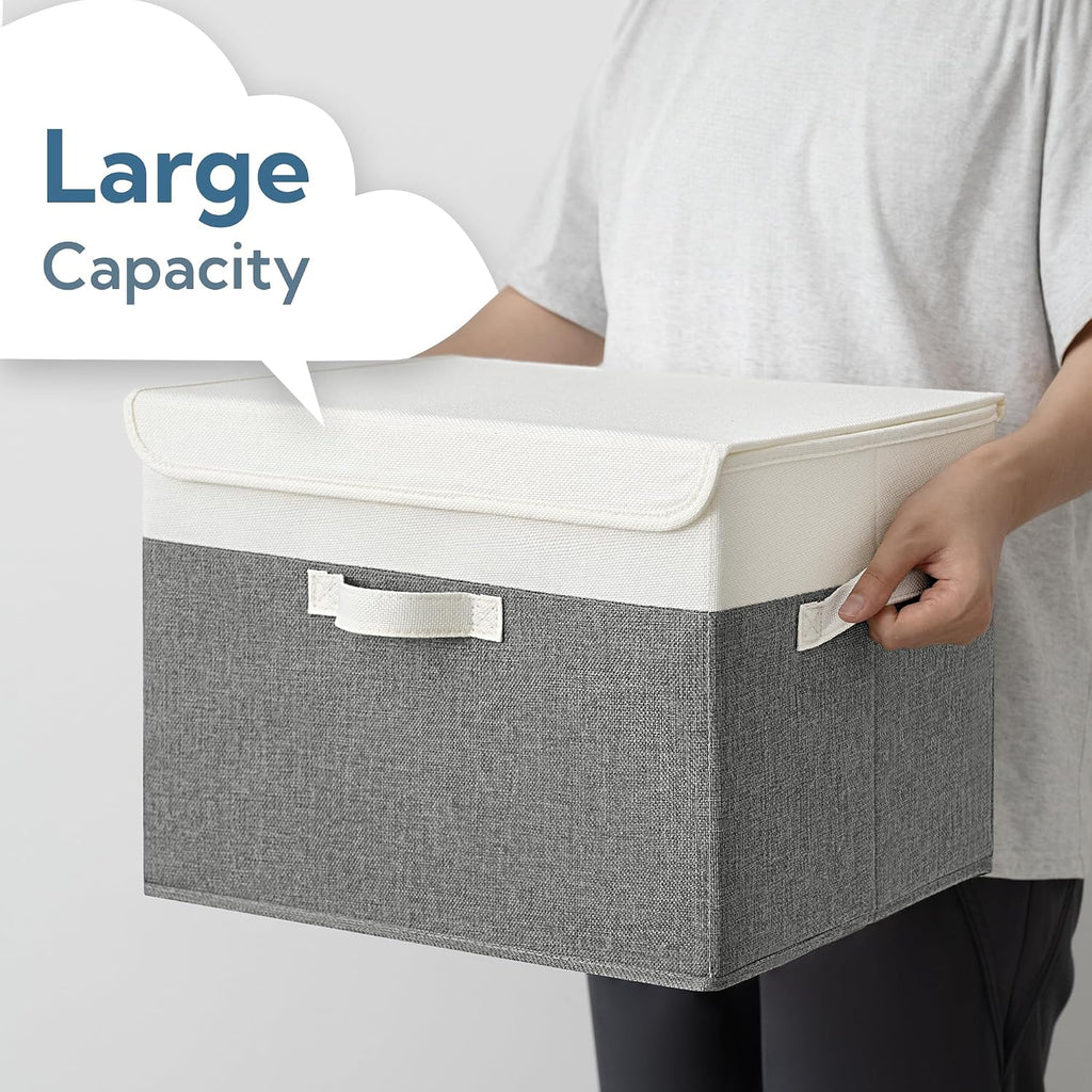 Memory Keepsake Storage Box, Fabric Storage Bins with Lids