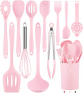 Pink Kitchen Utensils Set-12 Pieces Silicone Cooking Utensils Set