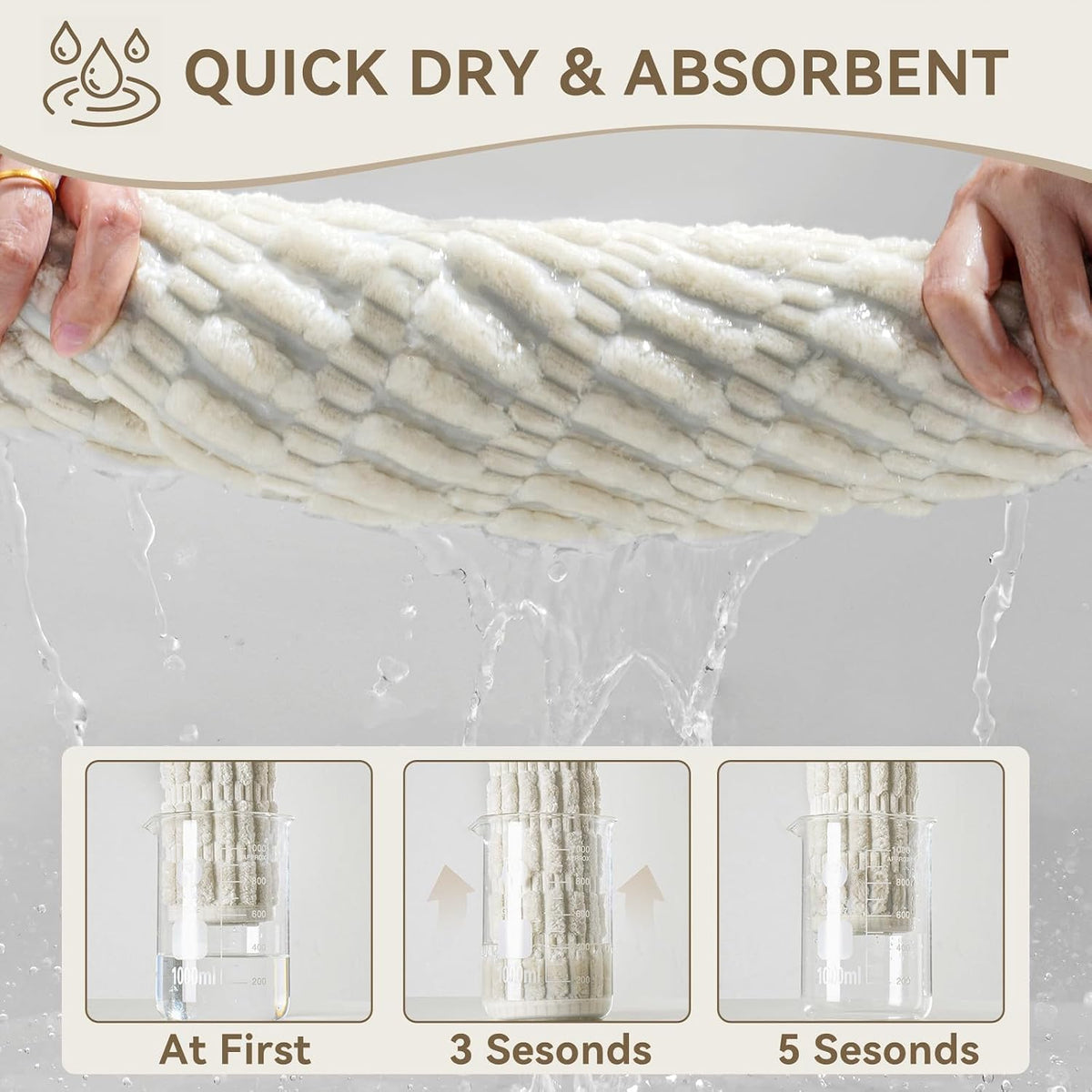 Bath Mat Super Soft Absorbent Bathroom Rugs 16"X24",Beige