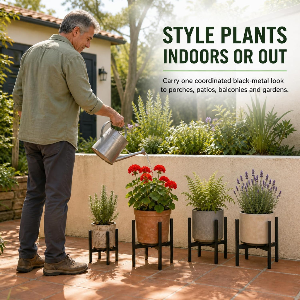 Metal Plant Stands Set, for Indoor and Outdoor Flower Pots Holders