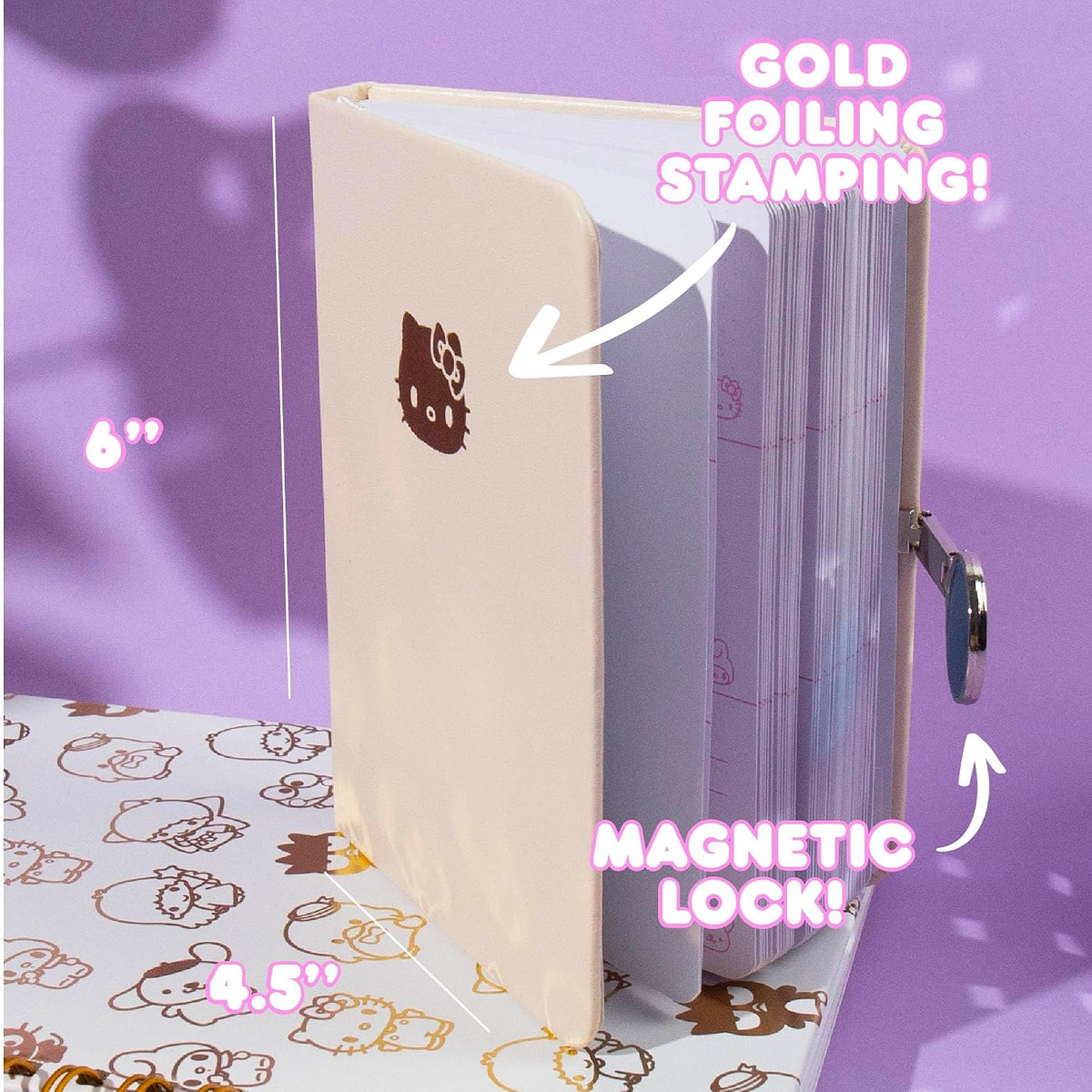 Journal Set, Cute School Supplies, Stationary Kit for Girls, Diary and Accessories, Hello Kitty Magnetic Journal